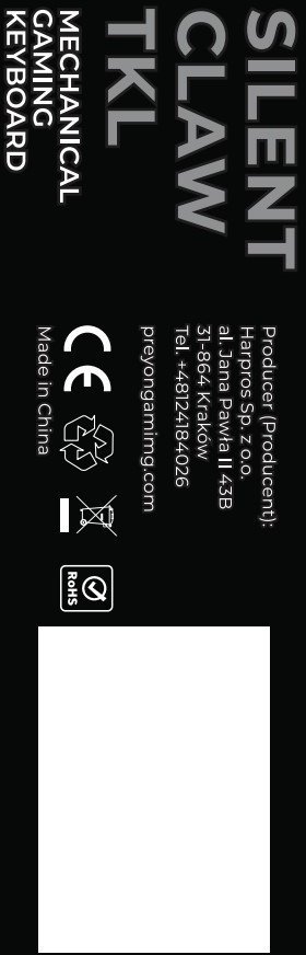 Set gaming PREYON Silent Claw TKL Owl Falcon Speed XL, wireless, RGB, i verdhë