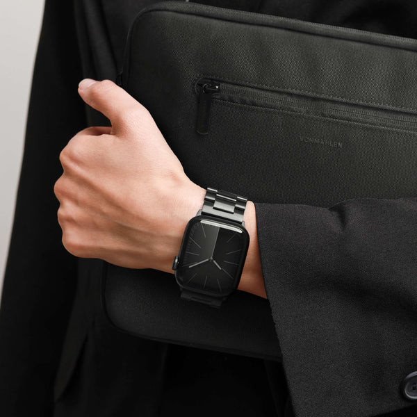 Rrip ore Vonmählen Link Bracelet 2, çelik inox 316L, për Apple Watch 40 41 42 mm, i zi