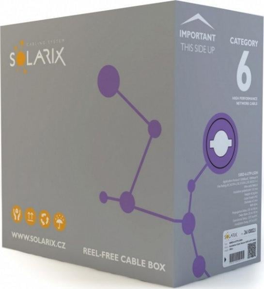 Kabllo rrjeti Solarix CAT6 UTP, 305m, PVC, gri