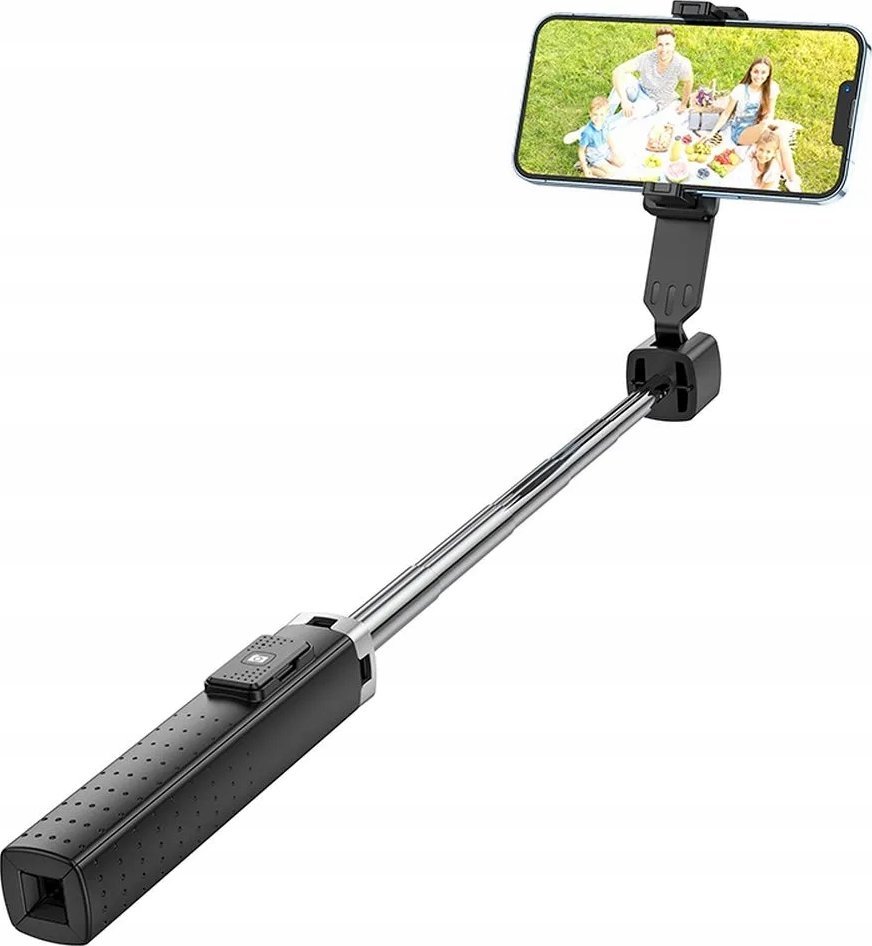 Shkop selfie me tripod Hoco, Bluetooth, mbajtës universal smartphone, i zi