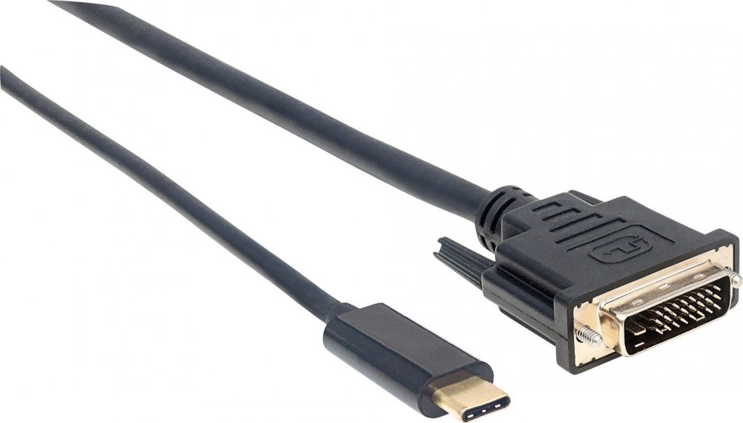 Kabllo video Manhattan 152457 USB C në DVI D, 2m, i zi