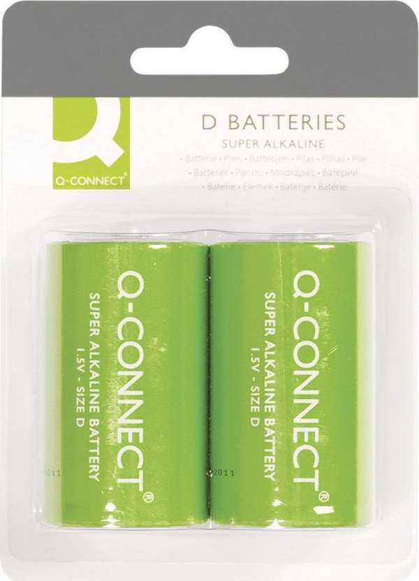 Bateri alkaline Q-Connect Size D, 1.5V, paketë 2 copë