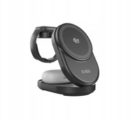 Stacion karikimi SBS Qi2.2 3 në 1, 25W, me certifikim MFI, i zi