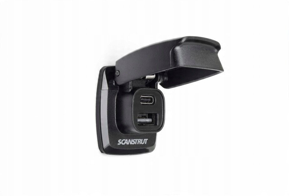 Prizë USB Scanstrut Rokk Flip Pro SC-USB-F1, 2 porta, rezistente ndaj ujit, e zezë