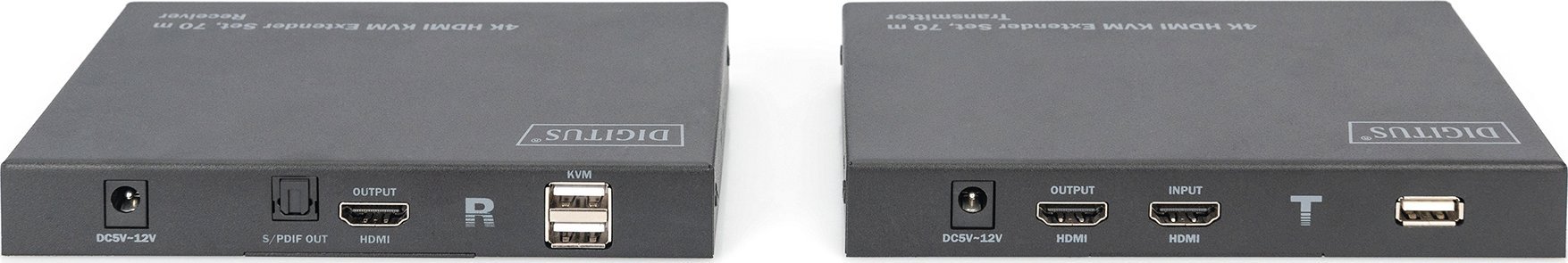 Sistem transmetimi AV Digitus HDMI 2.0 KVM Extender, 70m, UHD 4K 60Hz, i zi 2
