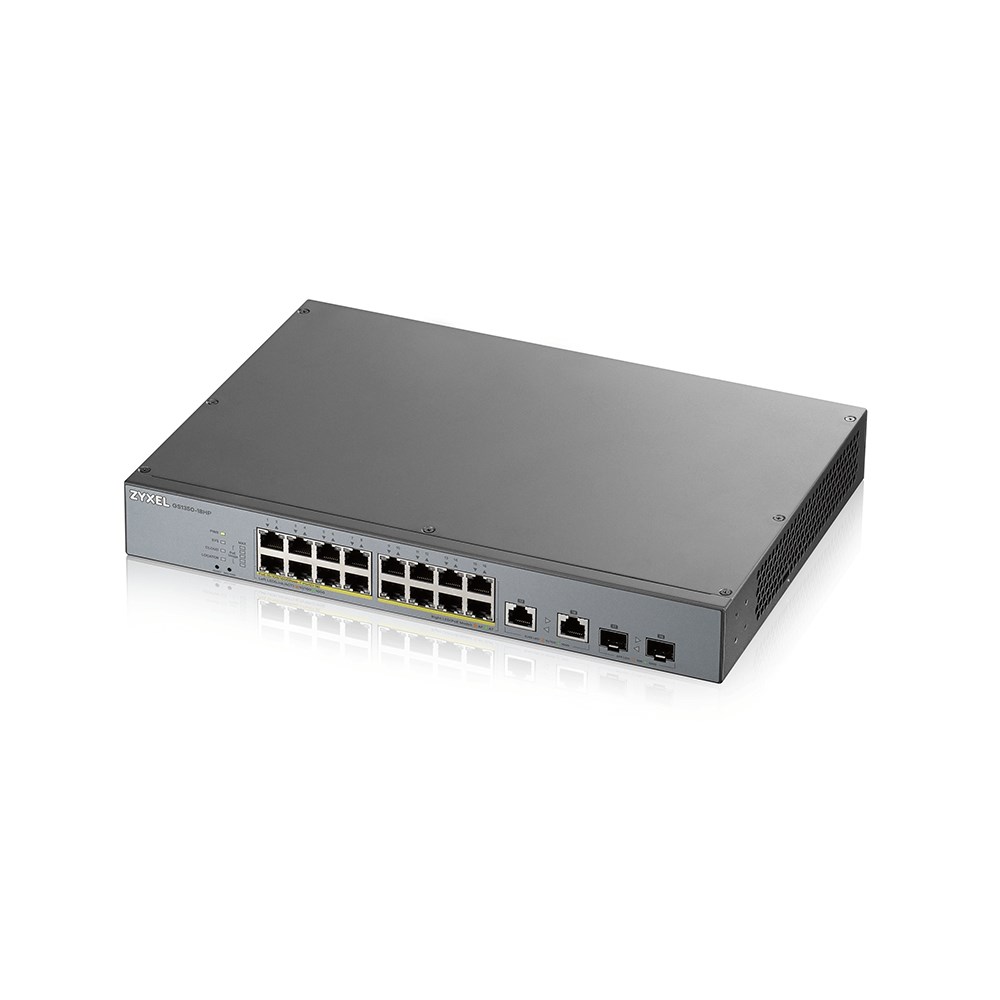 Switch i menaxhuar Zyxel GS1350-18HP, 16 porta Gigabit, PoE, gri