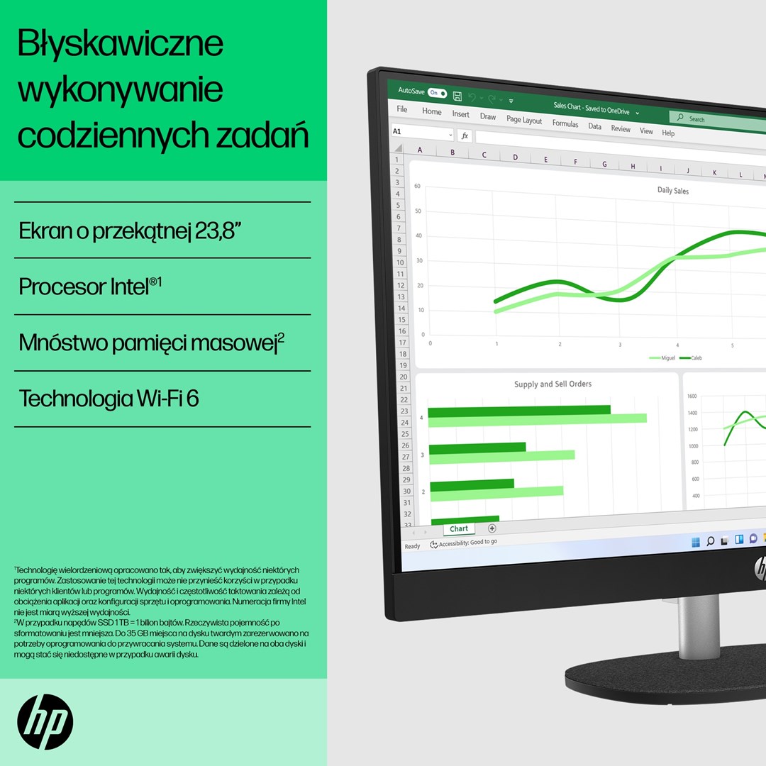 Kompjuter All-in-One HP 24-cr0011nw, i5-1335U, 23.8", 512GB SSD, i zi
