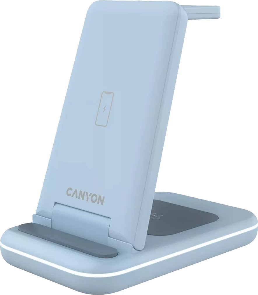 Stacion karikimi pa tel Canyon WS-304, 3 në 1, Fast Charging, blu