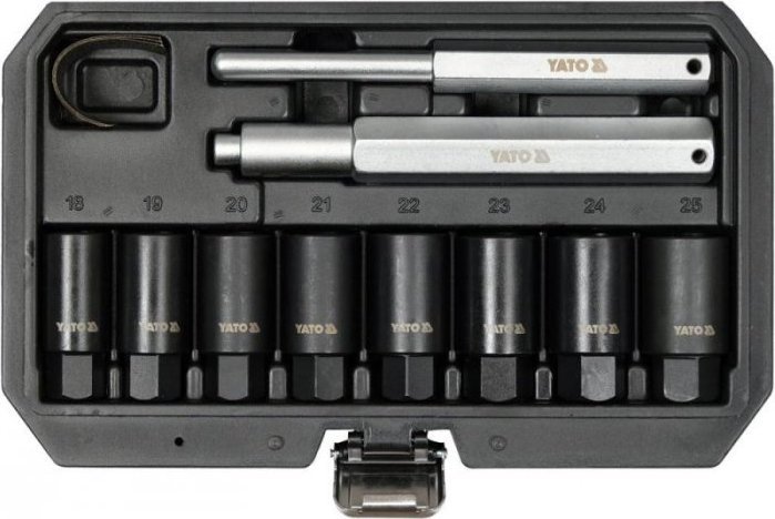 Set çelësa goditës Yato YT-060302, 8 copa, 18-25mm, i zi