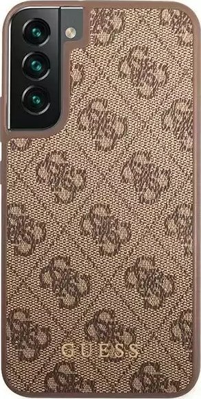 Kuti telefoni Guess GUHCS23SG4GFBR për Samsung Galaxy S23, hard case, 4G Metal Gold Logo, kafe