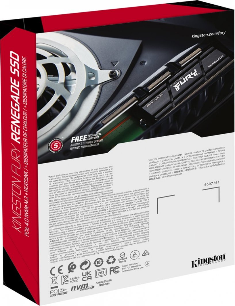 [OUTLET] Disk SSD Kingston Fury Renegade, 2TB, M.2 2280 PCI-E x4 Gen4 NVMe