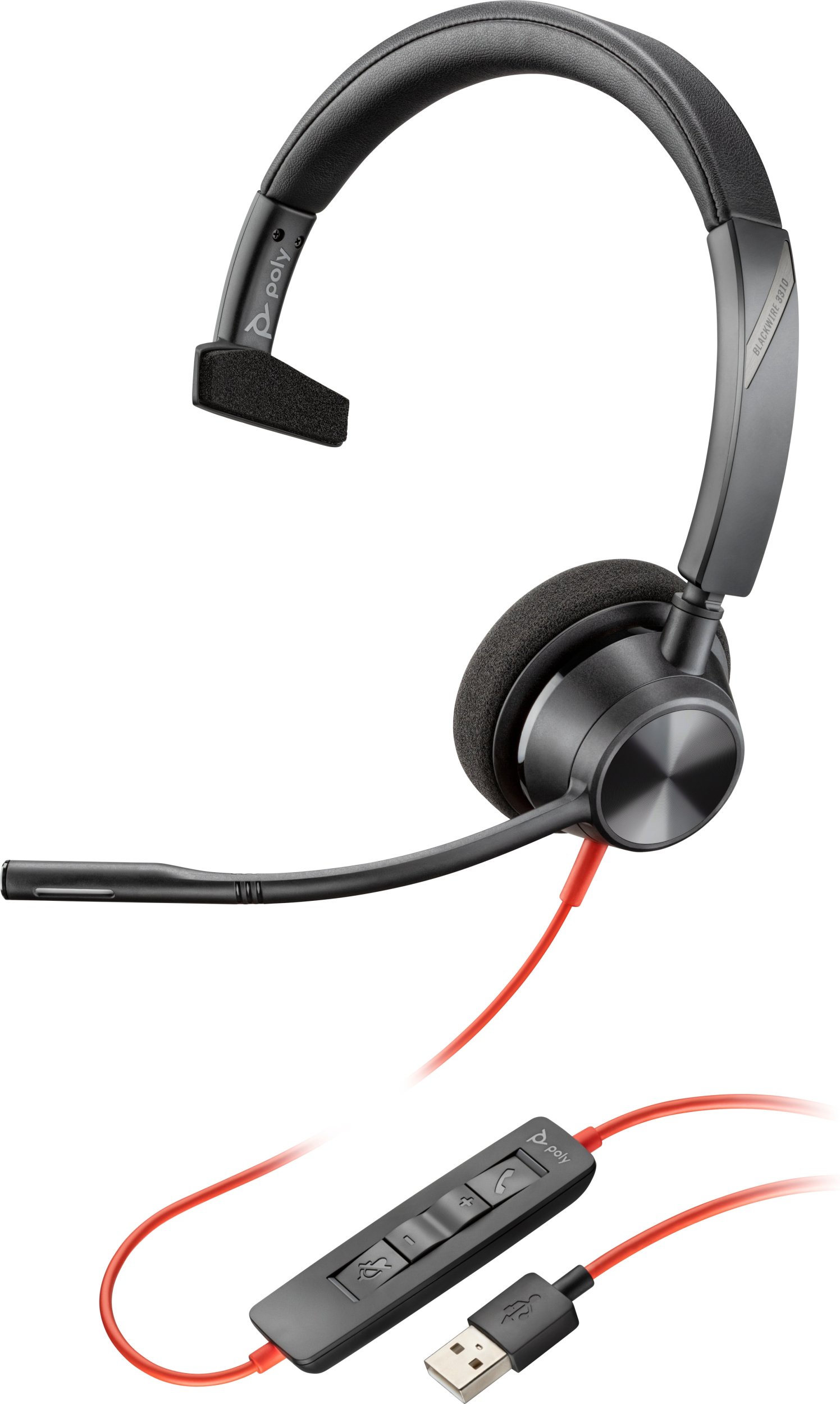 Kufje stereo Poly Blackwire BW5220, me mikrofon, USB A, të zeza