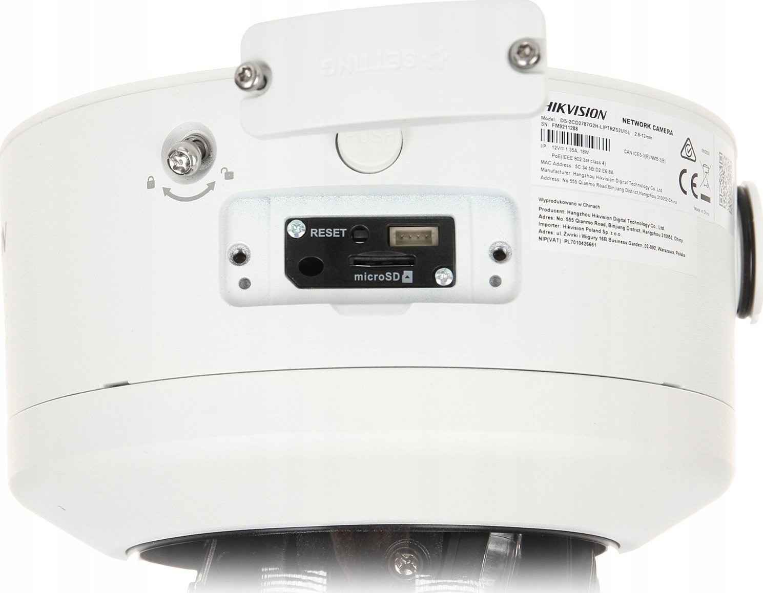 Kamera IP Hikvision DS-2CD2747G2H-LIPTRZS2U/SL, 4 Mpx, мото зум леќа 2.8-12 mm