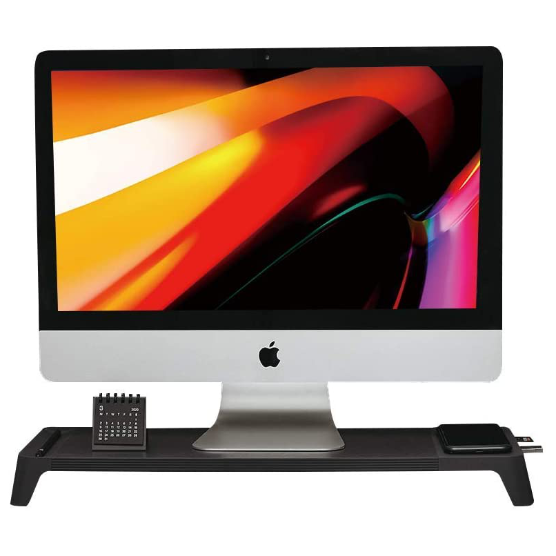 Mbajtëse monitori POUT EYES8 3-në-1, karikim wireless, e zezë