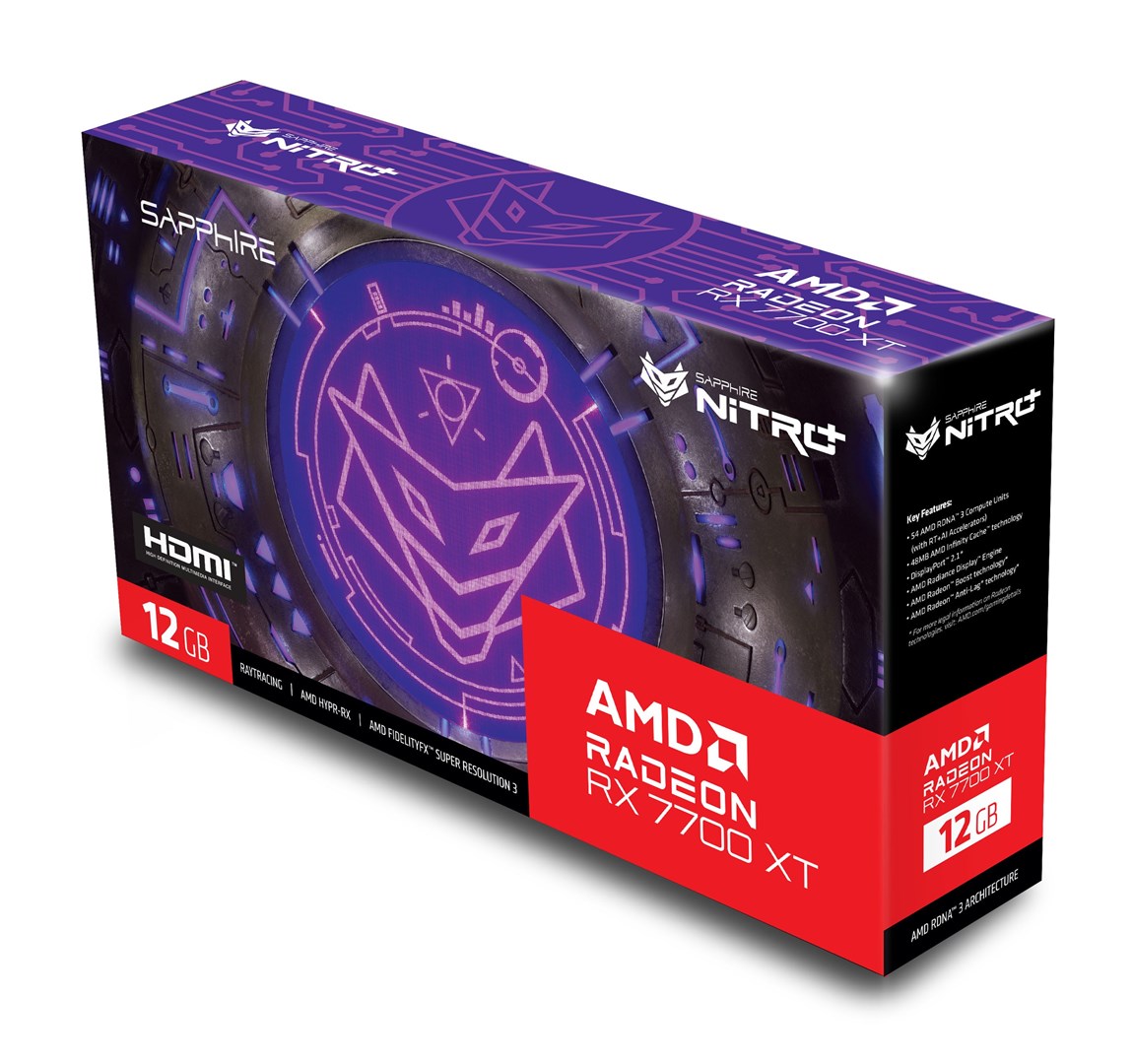 Kartë grafike Sapphire Gaming AMD Radeon RX 7700 XT, OC, 12 GB GDDR6