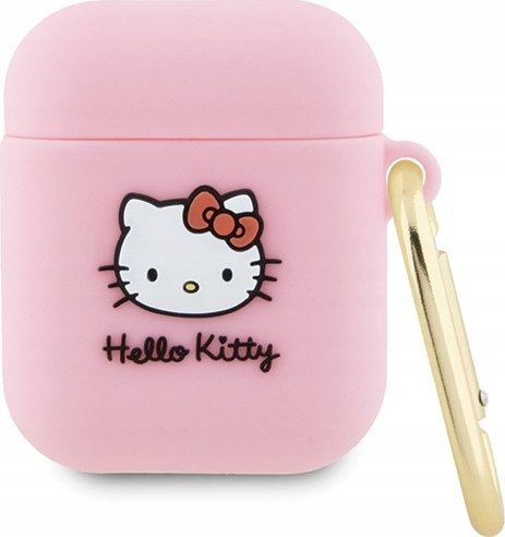 Mbulesë për AirPods Hello Kitty Liquid Silicone, për gjenerata 1 dhe 2, rozë