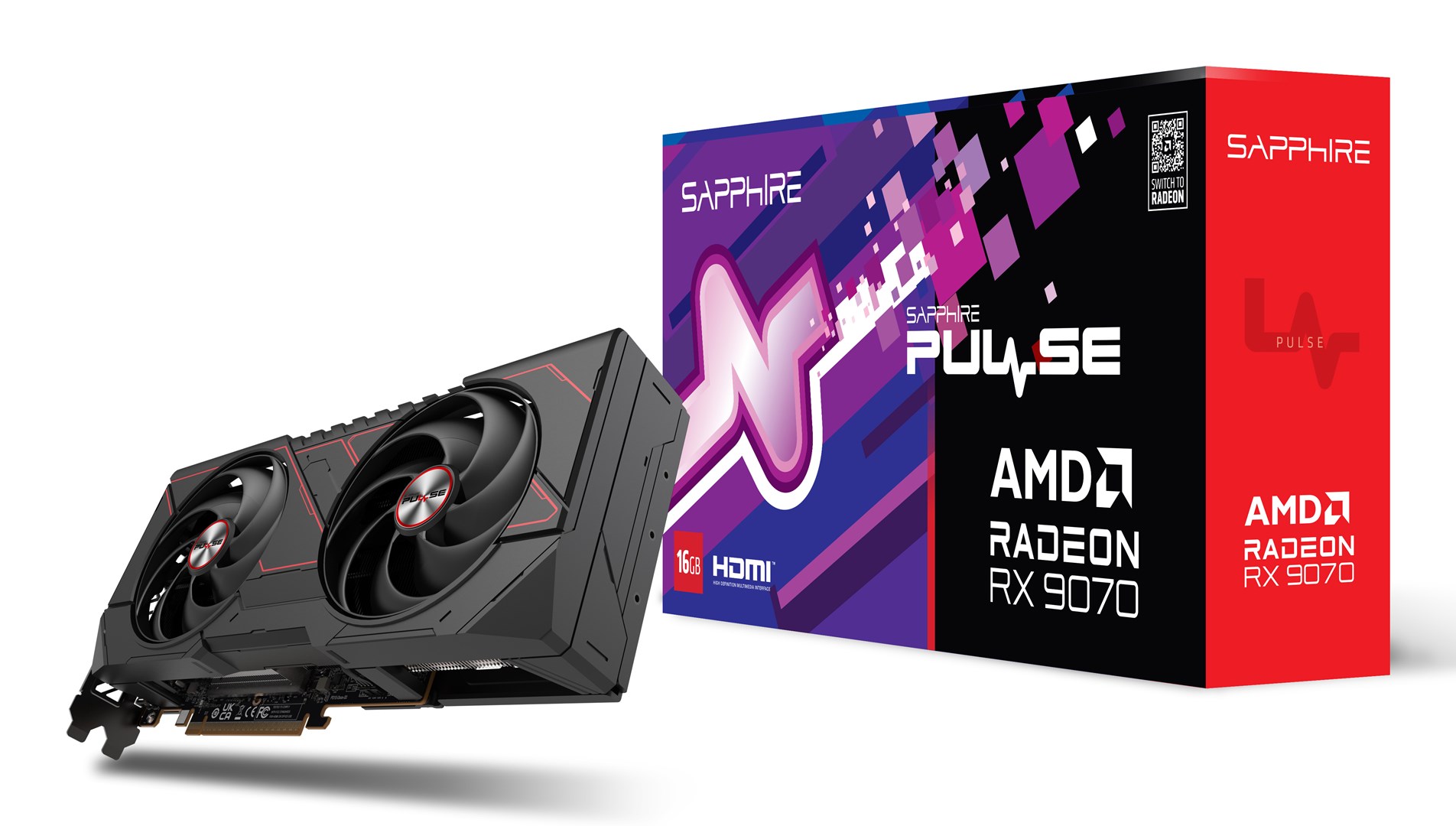 Karta grafike Sapphire AMD Radeon RX 9070 PULSE, 16GB GDDR6, RDNA 4