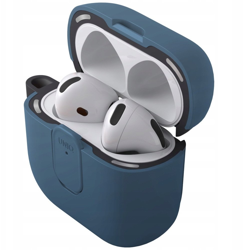 Kënte mbrojtëse për kufje Uniq Clyde për AirPods 4, TPU, me kapak, blu