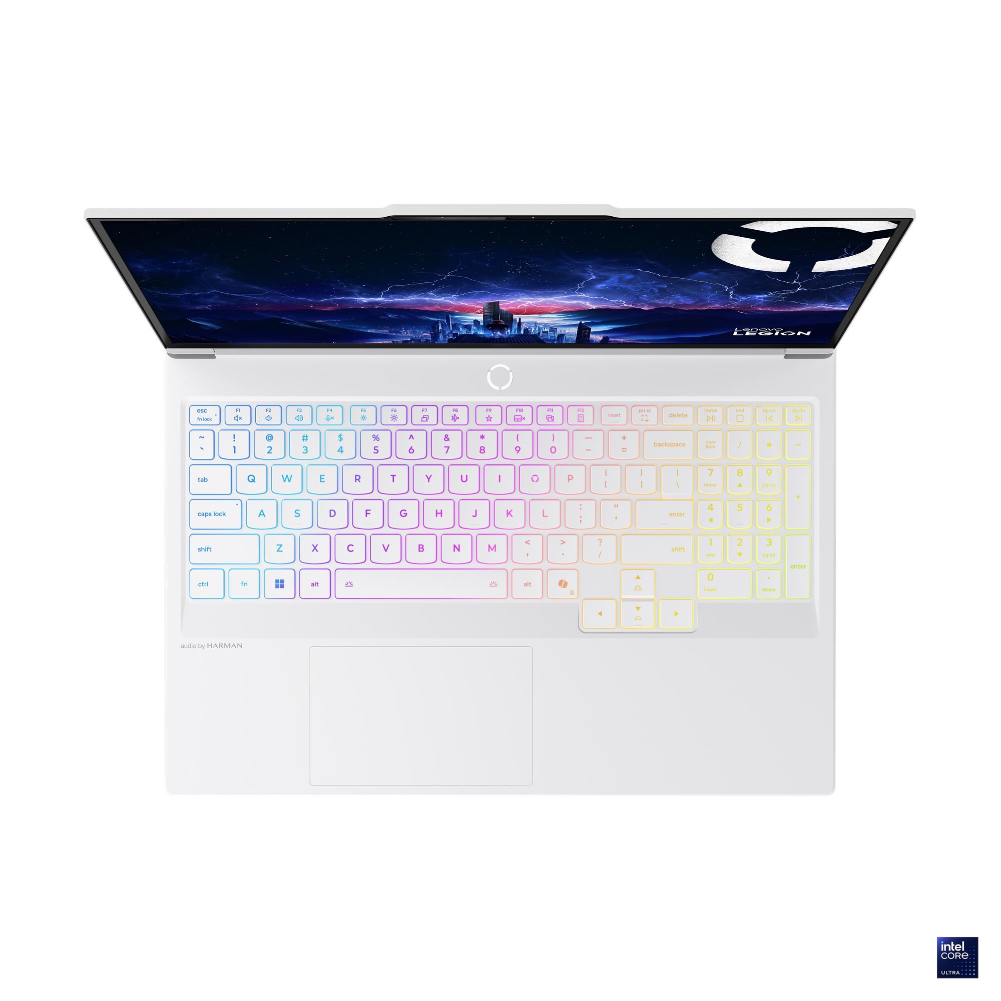 Laptop Lenovo Legion 7 16IAX10, 16", Intel Core Ultra 9 275HX, 32GB RAM, 2TB SSD, NVIDIA GeForce RTX 5060 8GB GDDR7, i bardhë