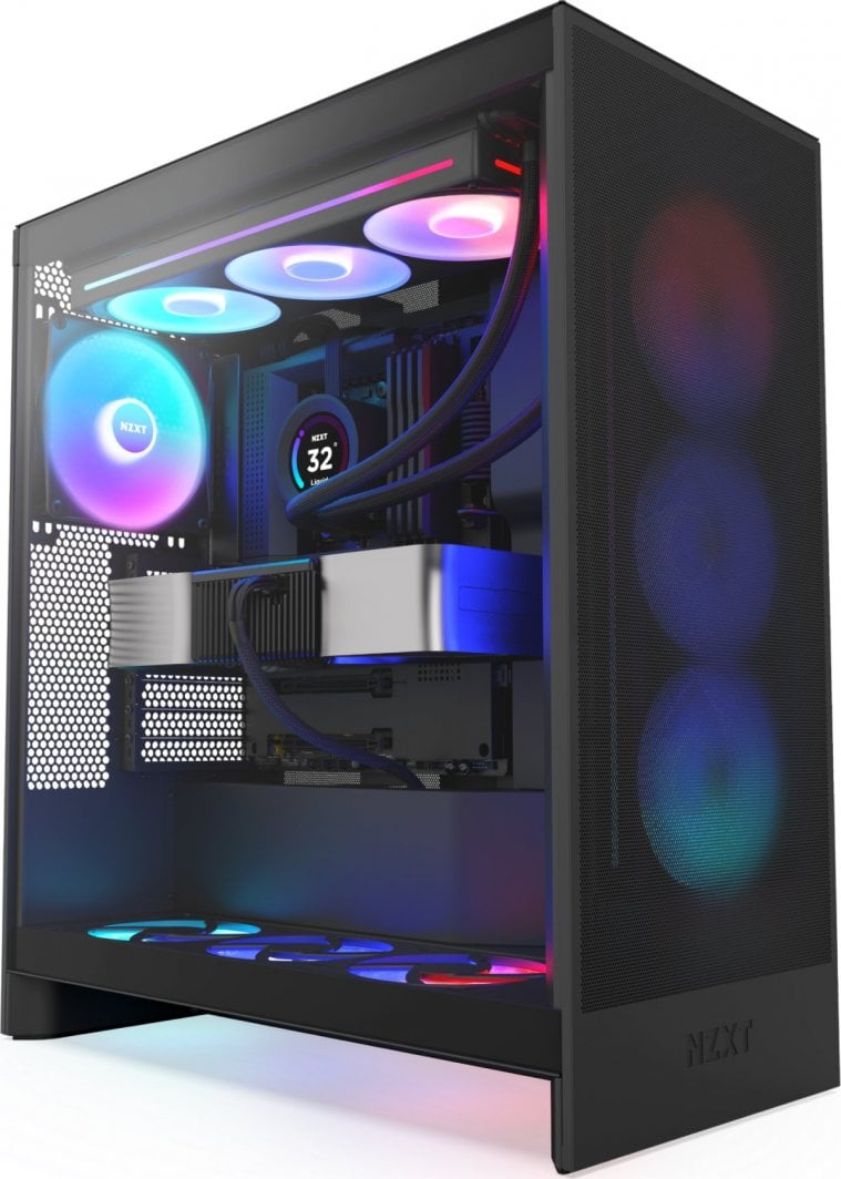 Kasë Nzxt H7 Flow RGB, e zezë, Midi Tower