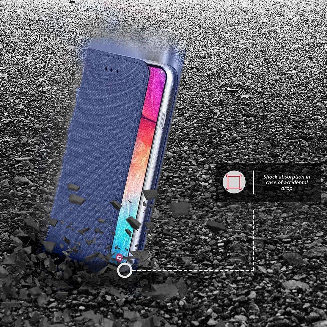 Futrollë libër Huawei P Smart Z Y9 Prime 2019, smart cover, blu e errët