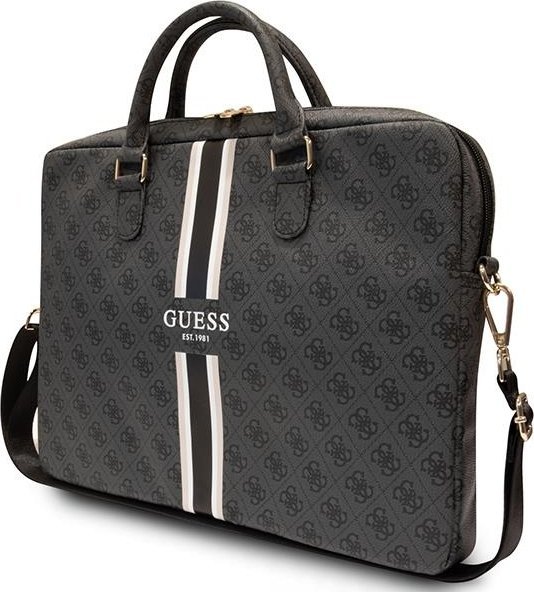 Торба за нотбук Guess 4G Printed Black, 16", еко кожа, црна