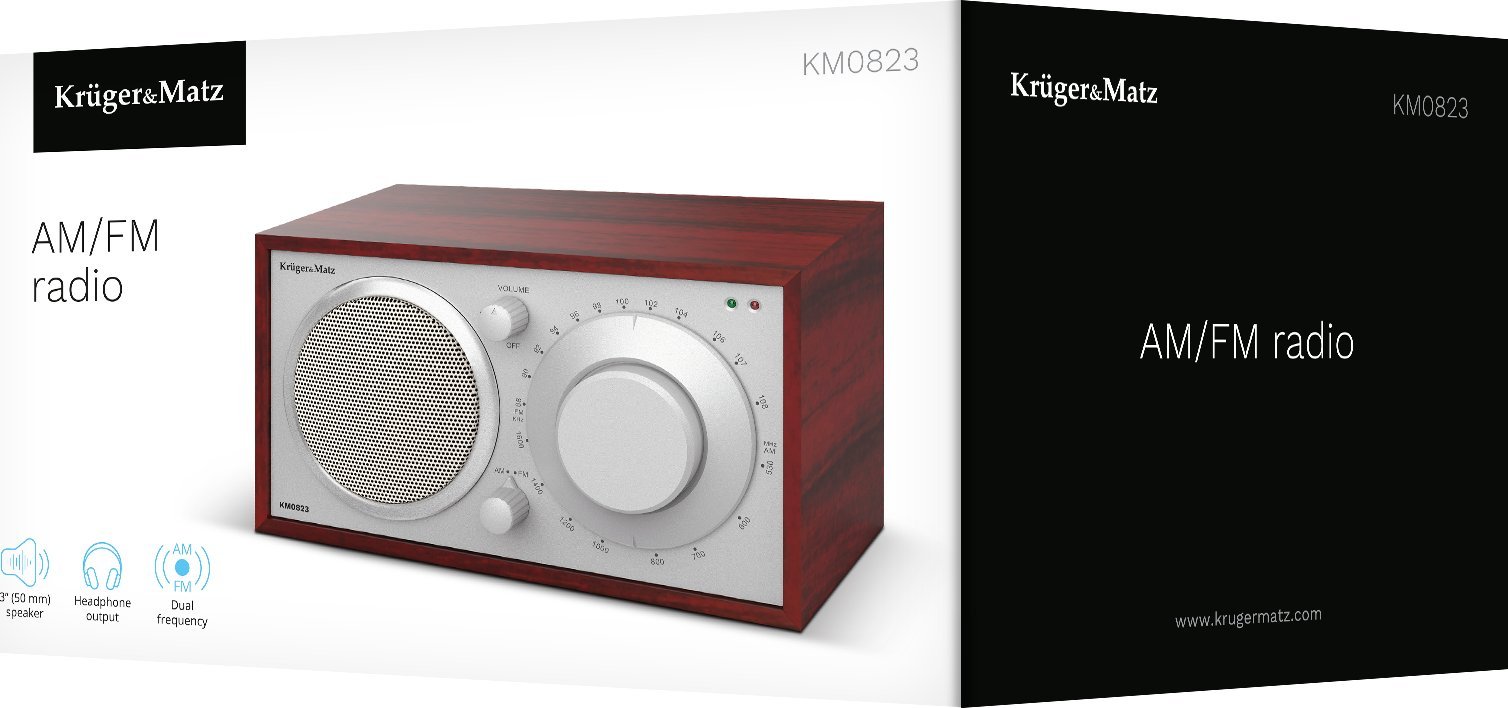 Radio shtëpiake Kruger&amp;Matz KM 823, FM/AM, AUX 3.5mm, altoparlant i fuqishëm