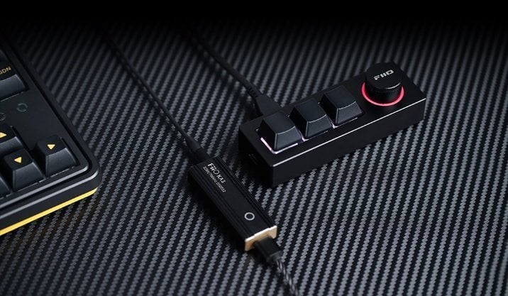 Мултимедијална тастатура FiiO KB1K, Kailh BOX White, RGB, металик сива