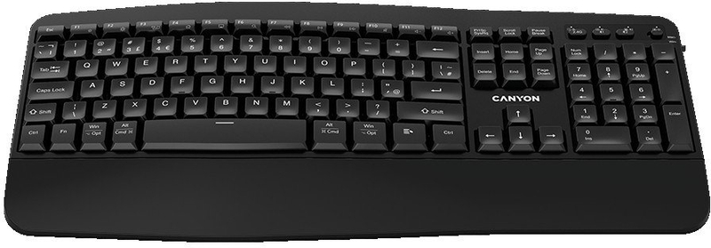 Tastierë pa tela Canyon HKB W6, ergonomike, 2.4GHz dhe Bluetooth, e zezë