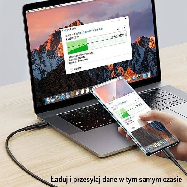 Kabllo USB Usams, USB-A - USB-C, 1.2m, e zezë