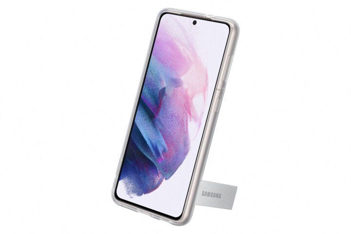 Заштитник Samsung Clear Standing за Samsung Galaxy S21, про transparentирен