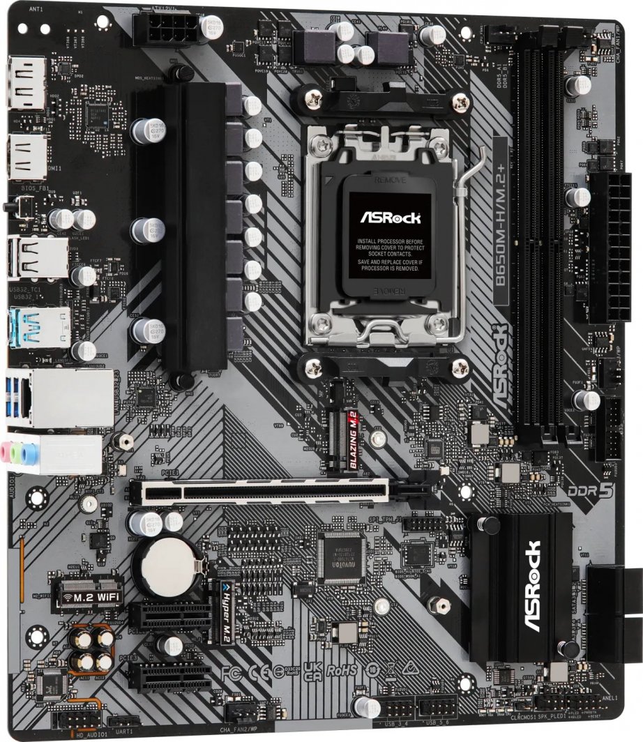 Pllakë amë ASRock B650M-H/M.2+, AMD B650, Socket AM5, 2 slota, Micro ATX