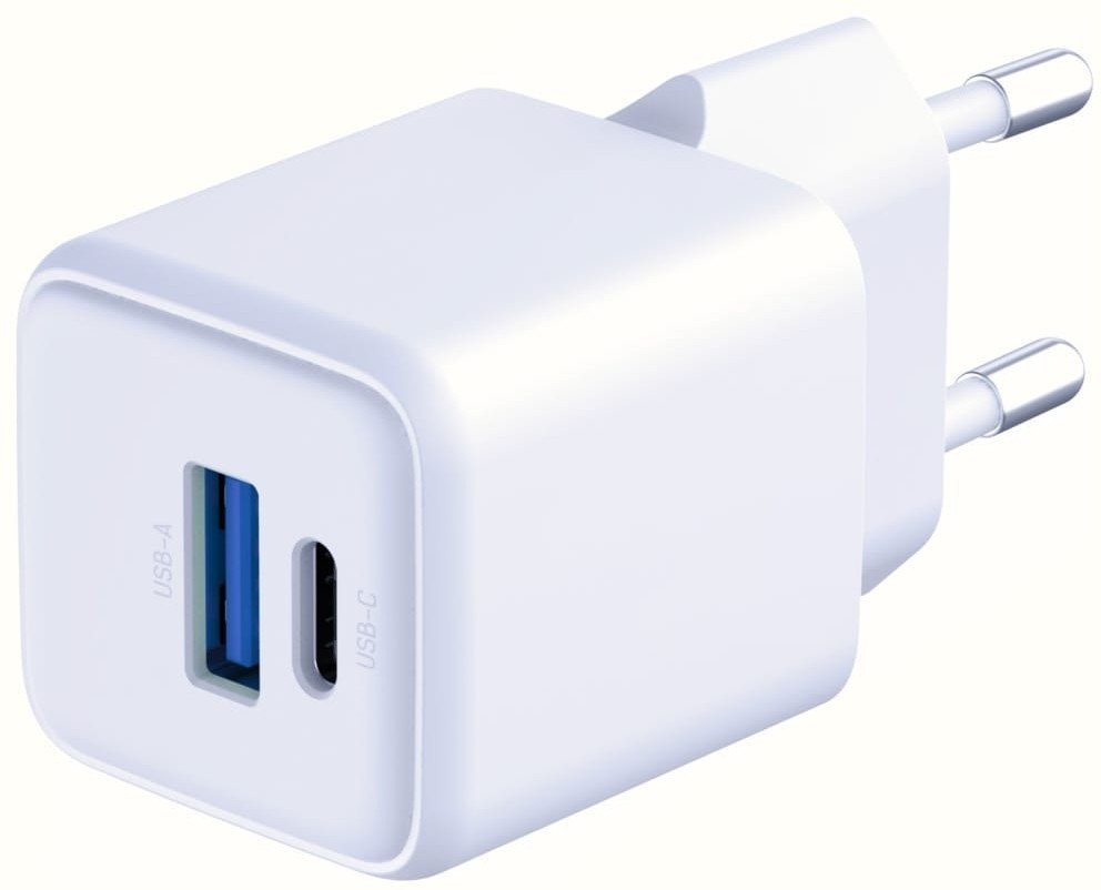 Karikues muri 3MK Hyper GaN Charger 20W, USB A USB C, i bardhë