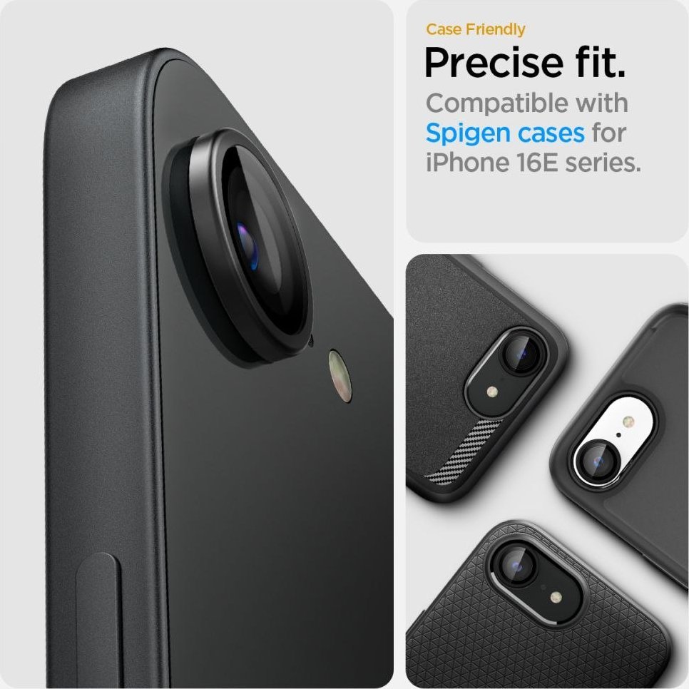 Mbrojtësja e kamerës Spigen Optik Pro Glas.tR EZ Fit, iPhone 16e, 2 copë, e zezë