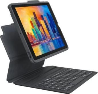 Tastierë me mbrojtëse Zagg Keyboard Pro Keys, për iPad 10.2", Bluetooth, gri