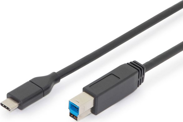 Kabllo Digitus USB-C - USB-B, 1.8m, e zezë