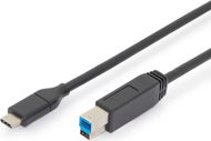 Кабел Digitus USB-C - USB-B, 1.8m, црн