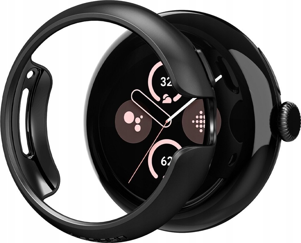 Kornizë mbrojtëse Spigen Thin Fit për Google Pixel Watch 41mm, kompatibile 1 2 3, e zezë