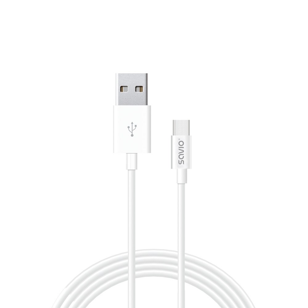Kabllo Savio, USB A / USB C, 1 m, e bardhë