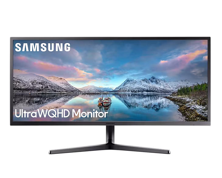 Monitor Samsung LS34J550WQRXEN, 34", LED, 3440 x 1440 (UW-QHD), i hirtë i errët