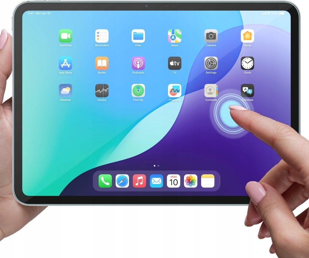 Xham mbrojtës hibrid GrizzGlass HybridGlass Easy për Apple iPad 9th 10.2", transparent