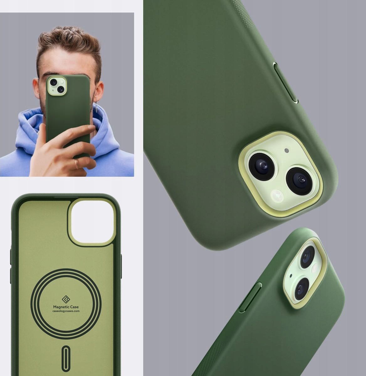 Mbulesë telefoni Spigen Caseology Nano Pop MagSafe për iPhone 15, TPU, dyngjyrëshe, jeshile Avo