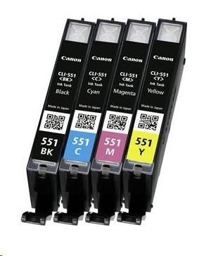 Set i ngjyrave për printer Canon CLI-551, 300 faqe, kaltër/verdhë/vjollcë/zezë
