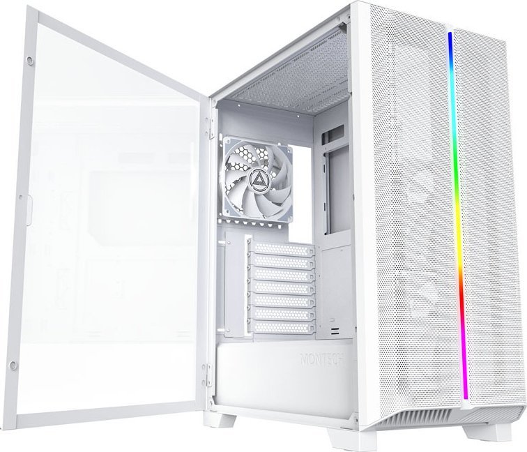 Kasë Montech SKY ONE Lite ARGB, e bardhë, Midi Tower