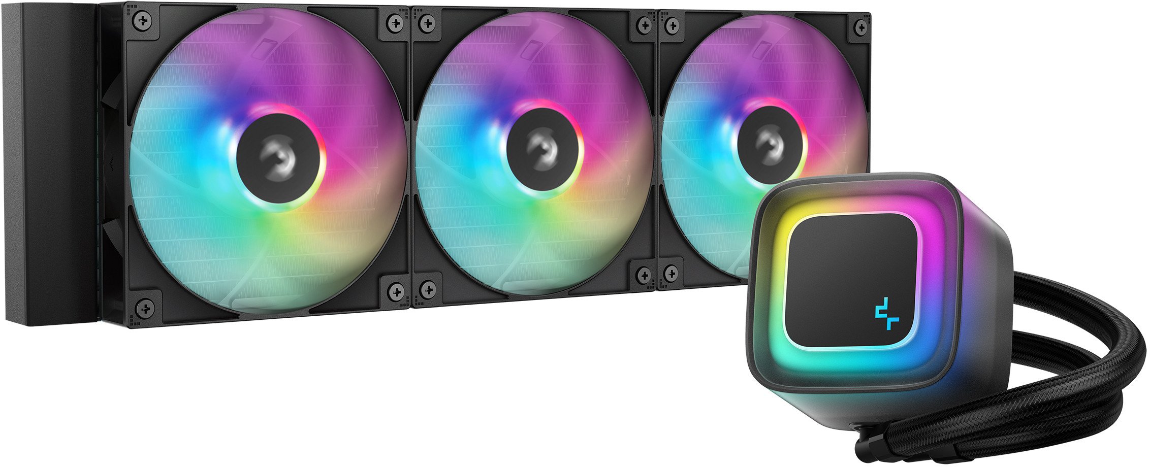 Ftohës uji për procesor DeepCool LE360 V2, 360mm, ARGB, i zi