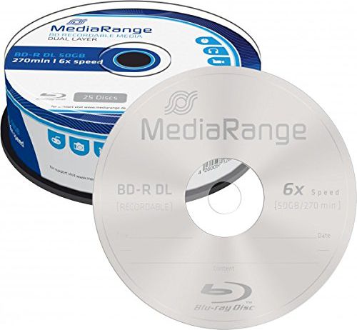 CD MediaRange BD-R DL, 50 GB, 6x 25 copë