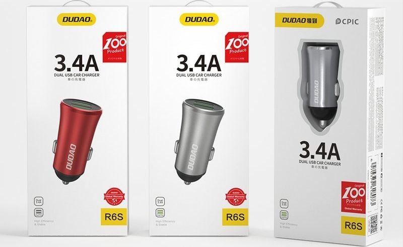Karikues makine Dudao R6S, 2x USB-A, 3.4A, i argjendtë