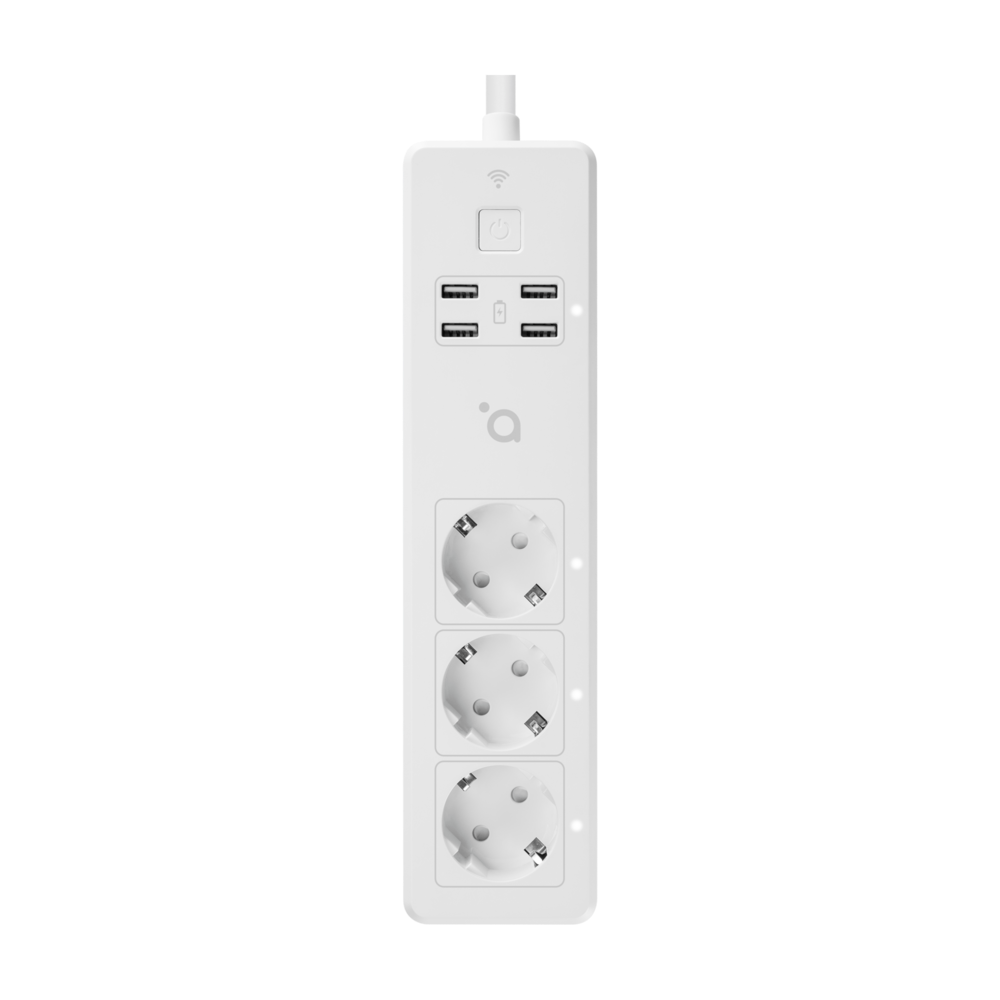 Kabllo vazhduse Acme smart SH3103, 3-PRIZA, 4-USB, 3m, e bardhë