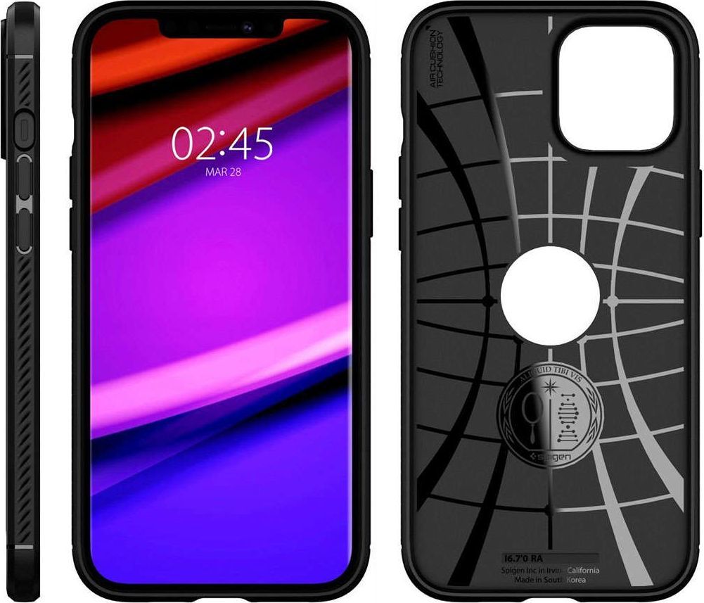 Mbrojtëse Spigen Rugged Armour për iPhone 12/12 Pro 6.1, e zezë mat