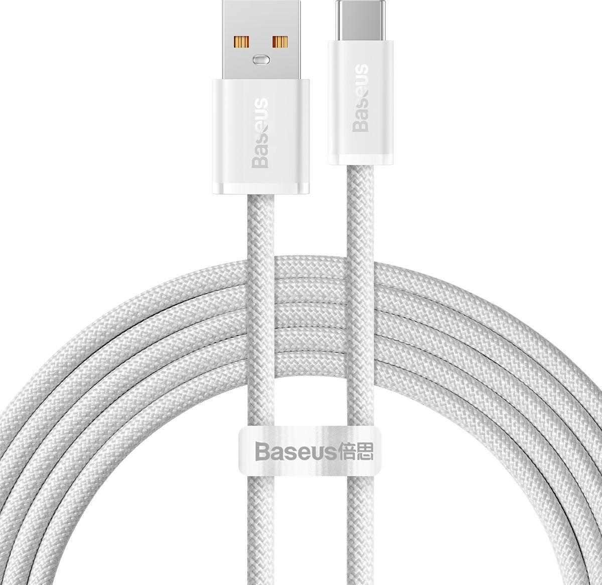 Kabllo USB Baseus CALD000702, USB-A në USB-C, 2 m, 100 W, e bardhë